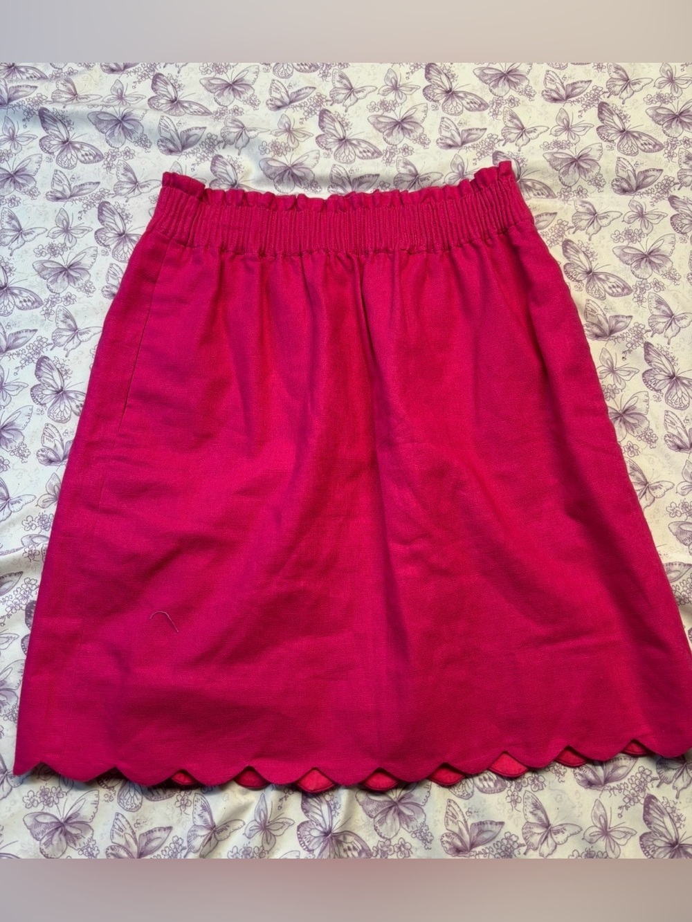 ⚛️J. Crew Hot Pink Scalloped Hem Skirt